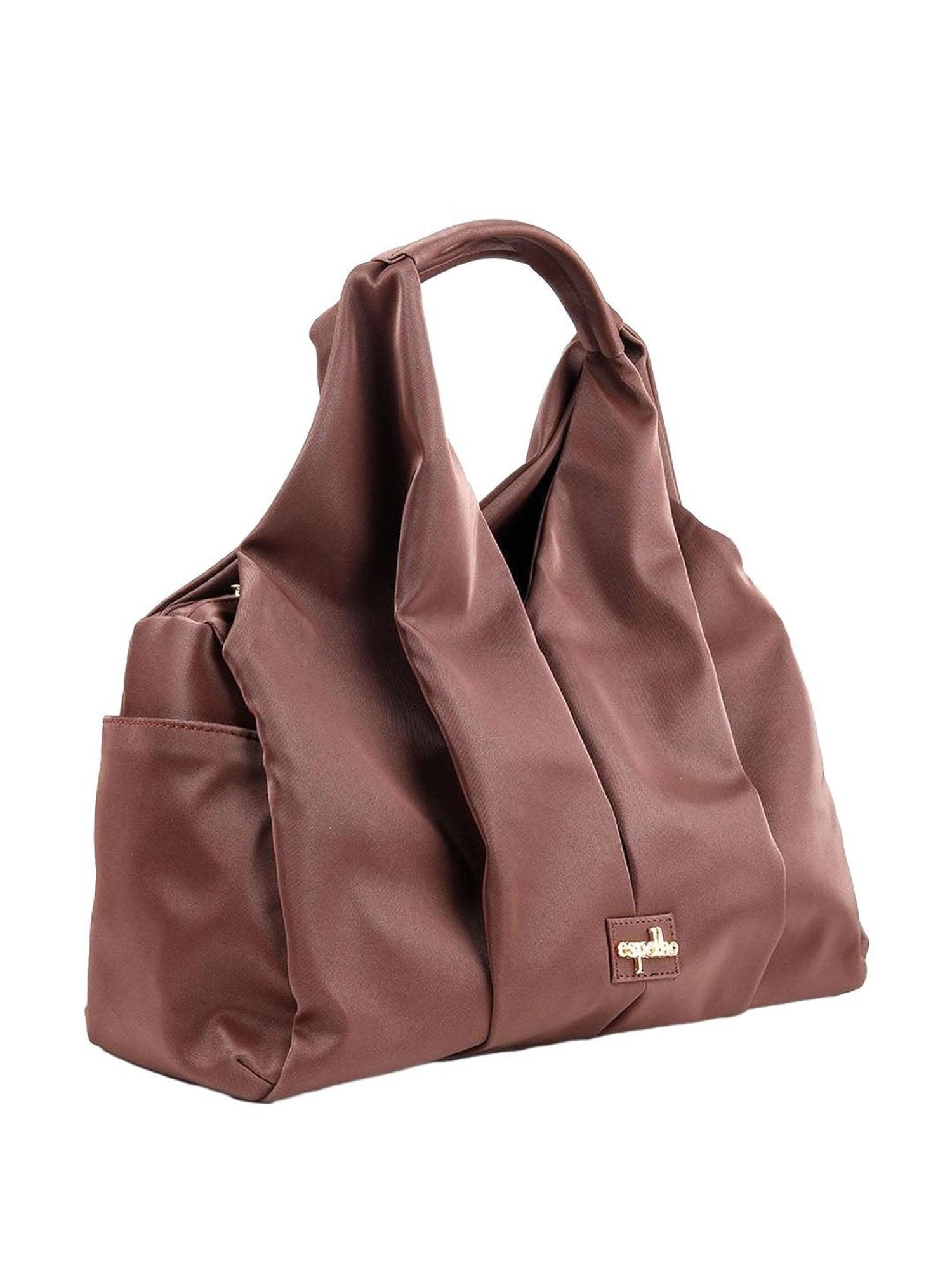 Odette Brown Solid Shoulder Handbag