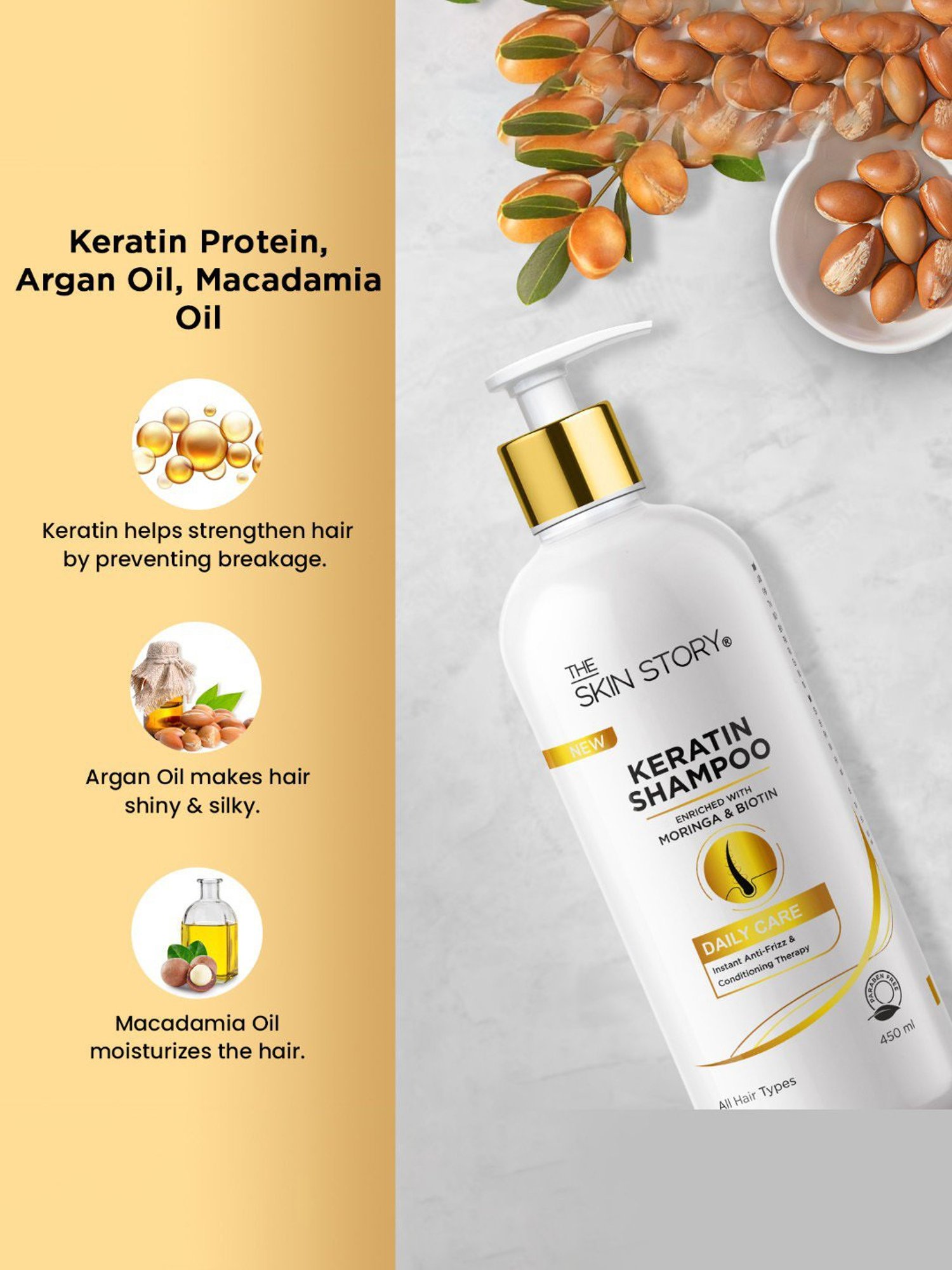The Skin Story Moringa & Biotin Keratin Shampoo - 450 ml