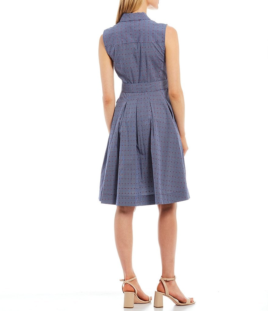 Calvin Klein Sleeveless Round Neck Button Front Sheath Dress