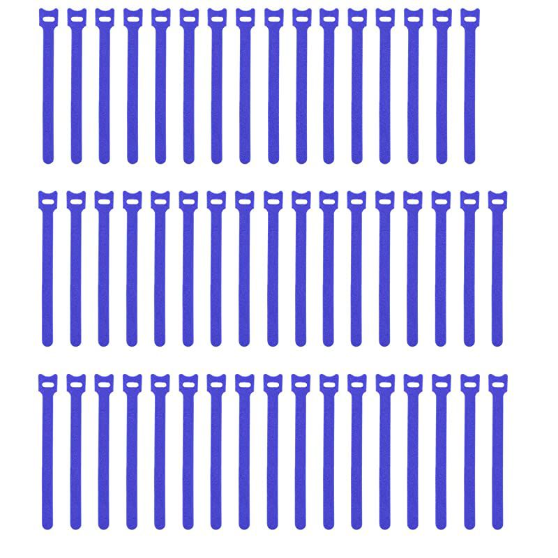 50pcs Reusable Fastening Adjustable Cable Ties Wire Management 7 Inch Blue