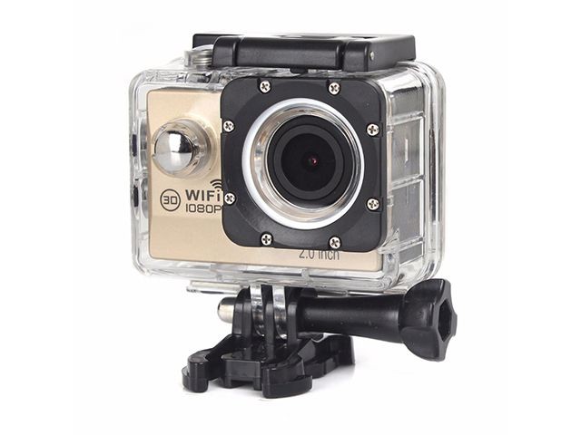 2.0 inch 1080P Action Camera Wifi 170 Degree Lens 50M Waterproof Pro Sport DV Bike Helmet Cam Mini Camcorder Gold Color Sports Cam