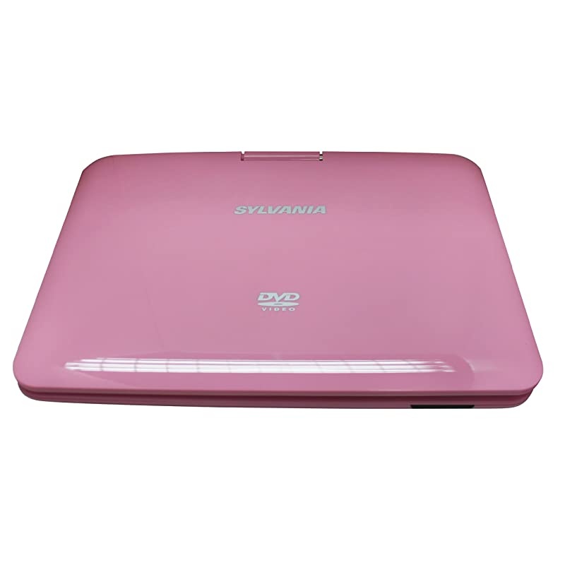 9-Inch Swivel Screen Portable DVD/CD/MP3 Player with 5 Hour Built-In Rechargeable Battery, USB/SD Card Reader, AC/DC Adapter, Pink