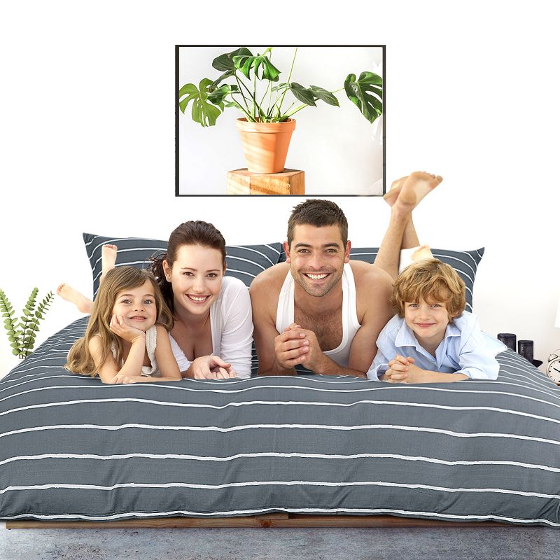 King Oakdale Duvet Cover Set Gray - Stone Cottage