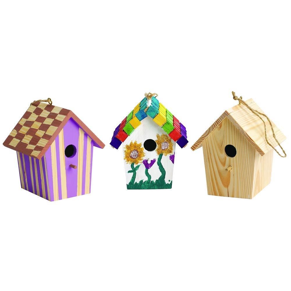 Colorations BRDHSE Wooden Birdhouses (Pack of 6)