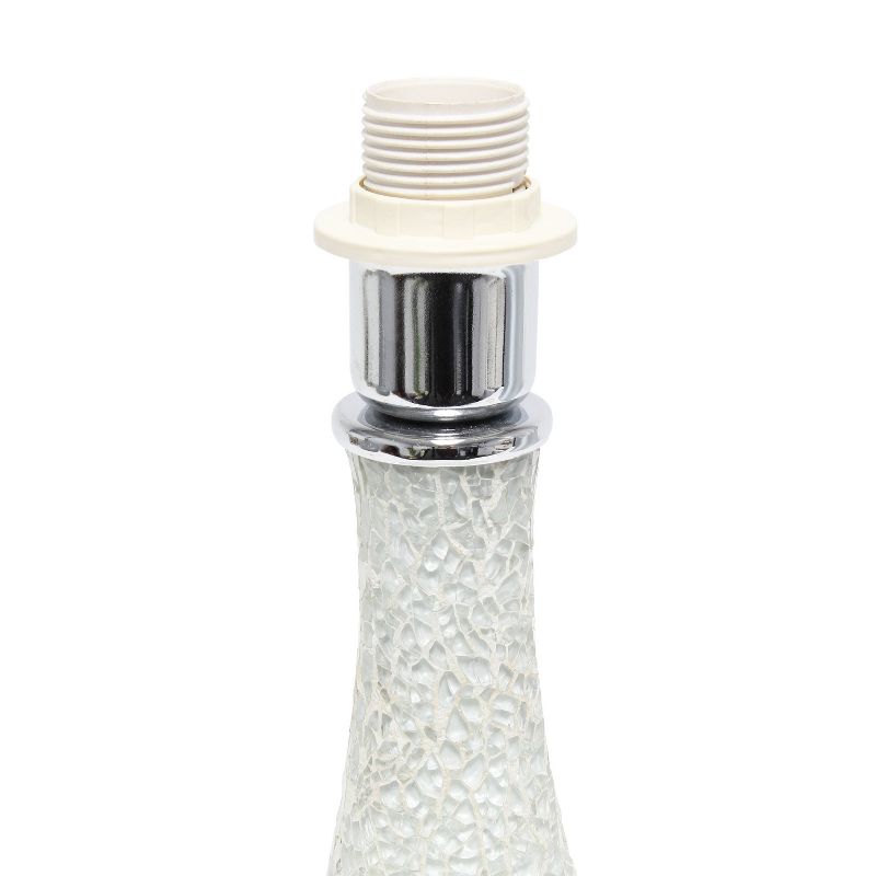 Mosaic Tiled Glass Genie Table Lamp with Fabric Shade White - Simple Designs