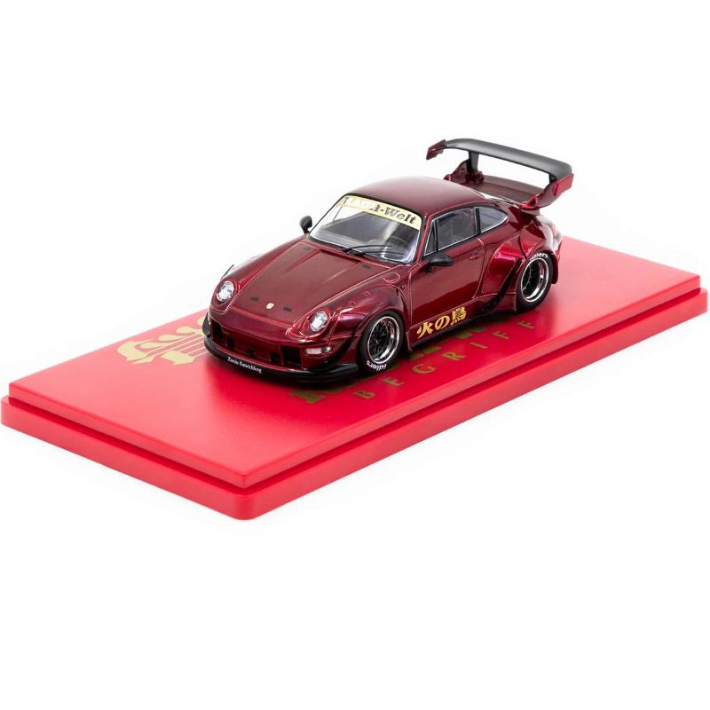 Porsche RWB 993 "Phoenix" (火の鳥) Burgundy "RAUH-Welt BEGRIFF" 1/43 Diecast Model Car by Tarmac Works