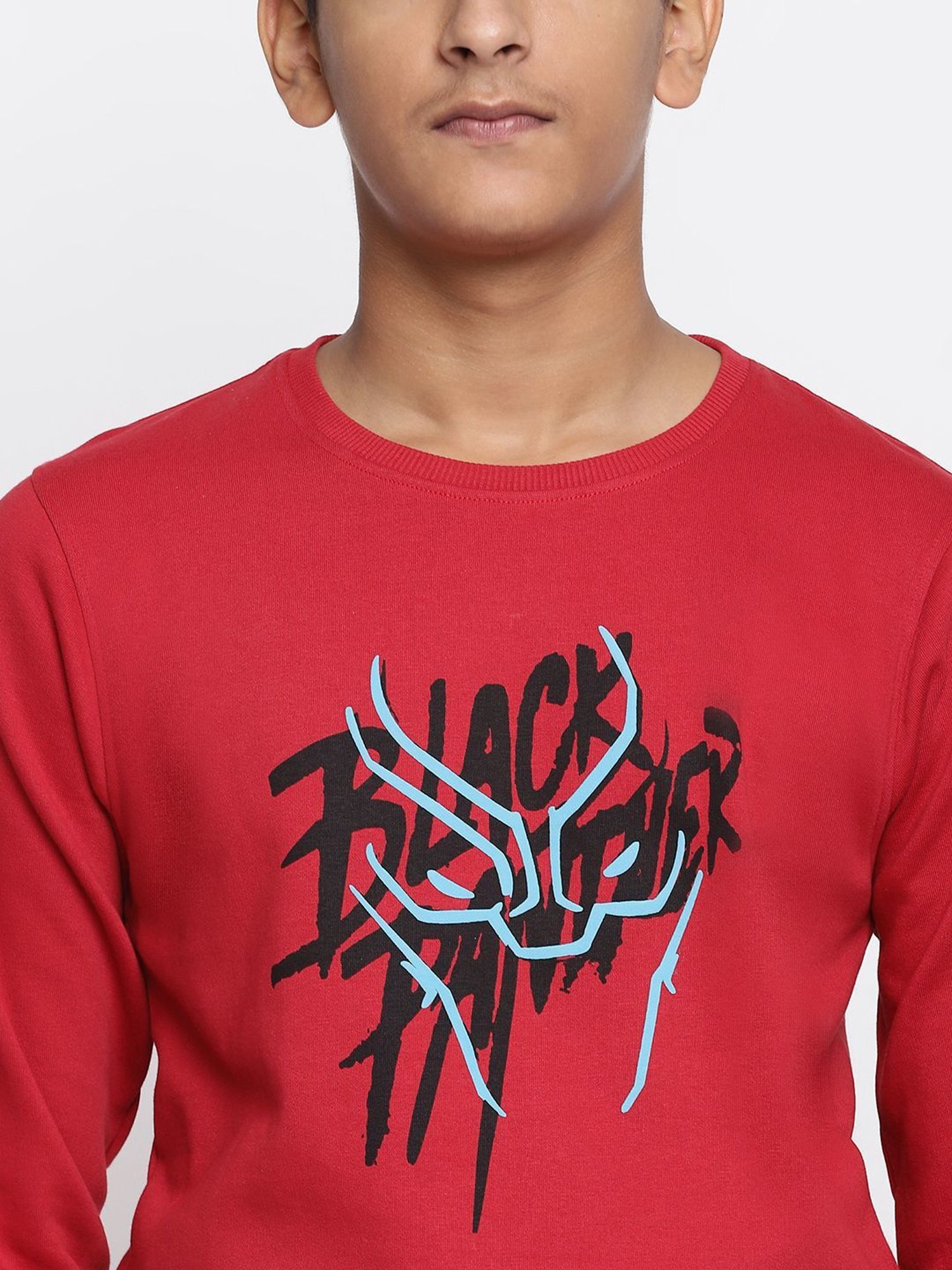 Lil Tomatoes Kids Red & Black Printed Full Sleeves Sweatshirt