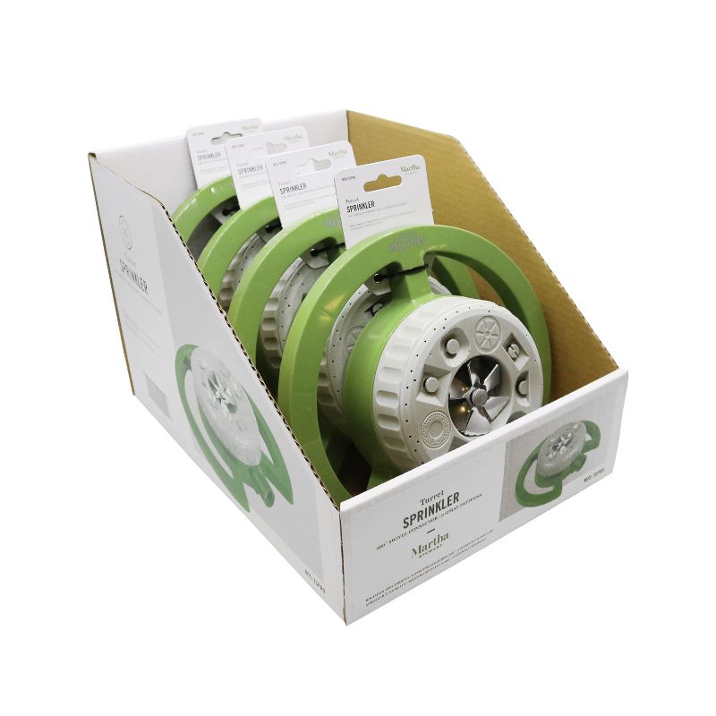 Martha Stewart MTS-TSPR9 Turret Sprinkler | 1022 sq ft Max Coverage | 360 Degree Swivel Connector | 9-Patterns