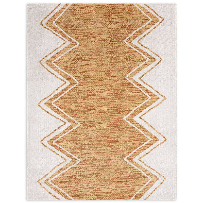 8' x 10' Le Soleil Outdoor Rug Black/Ivory - Linon