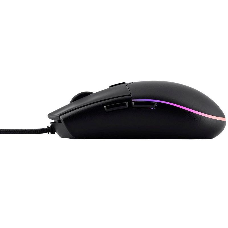 Dark Matter by Monoprice Rover Optical Gaming Mouse - 6200DPI Optical Pixart Sensor, Omron Switches, PAW3327, RGB, 6 DPI Presets