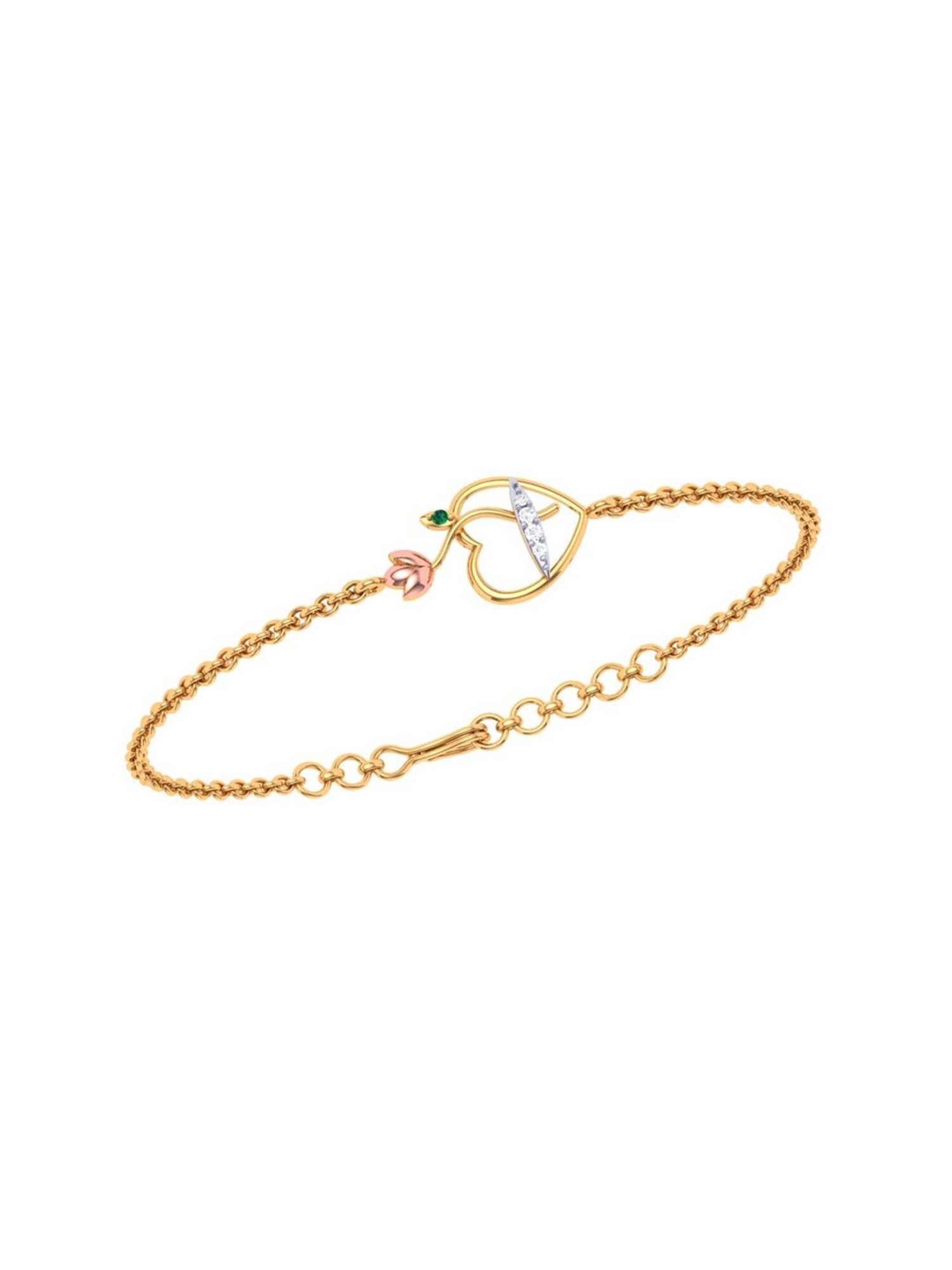 P.C. Chandra Jewellers 22k Yellow Gold Lotus Themed Bracelet