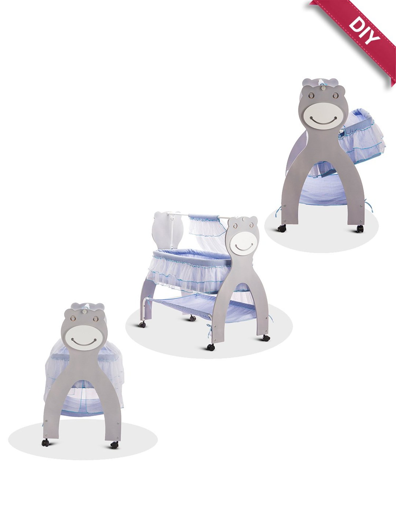 Kiddery Grey Baby Cradle