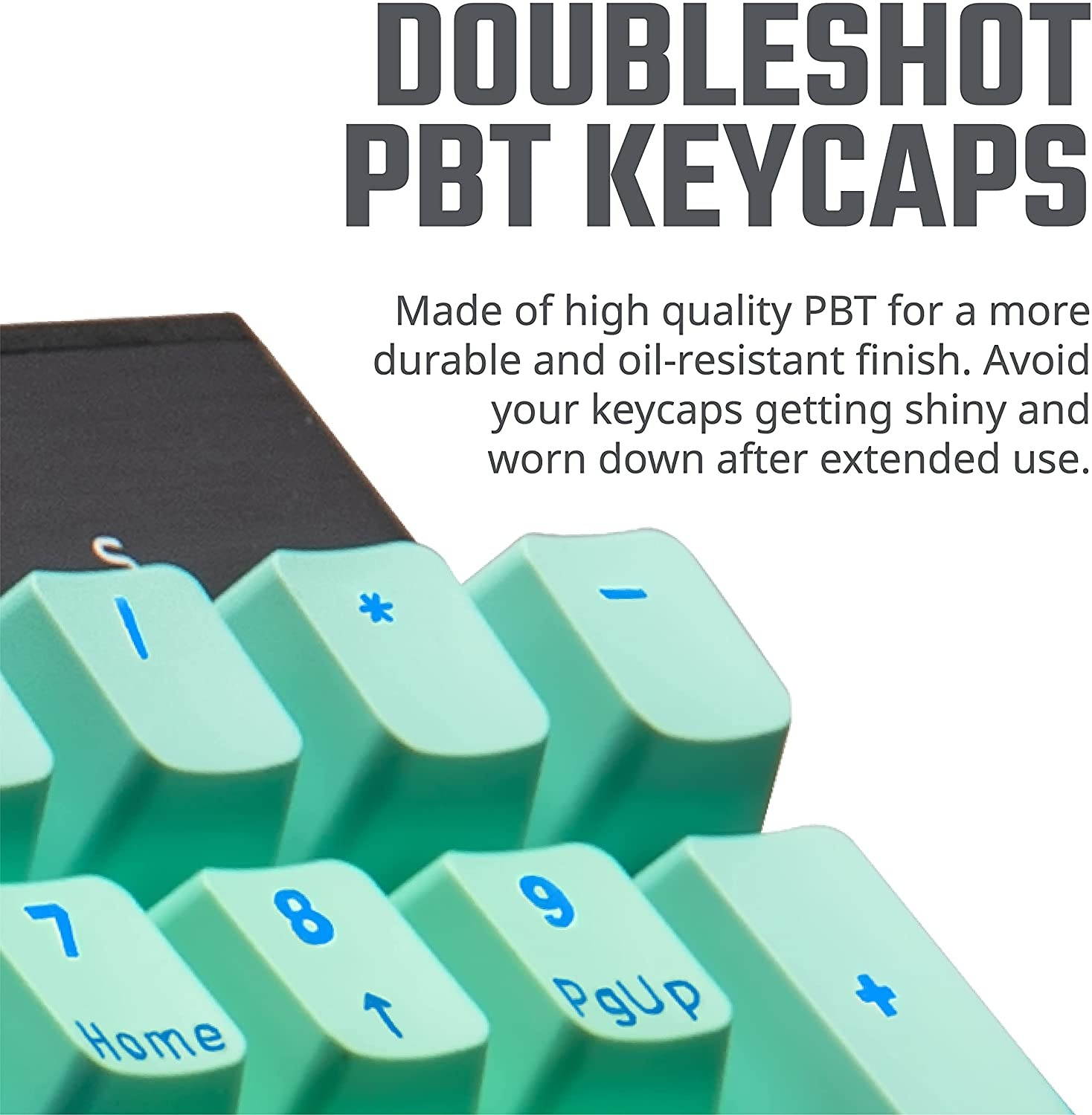 Cooler Master PBT Doubleshot Backlit Keycap Upgrade Set Mint Green for Mechanical Keyboards, Compatible with Standard US 104 Layout Keyboards