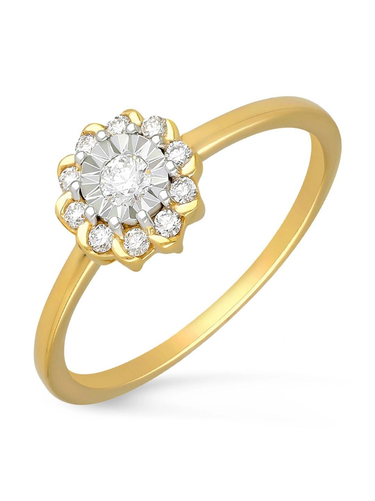 Mia By Tanishq Nature's Finest 14k Yellow Zigzag Treasures Gold Diamond Ring