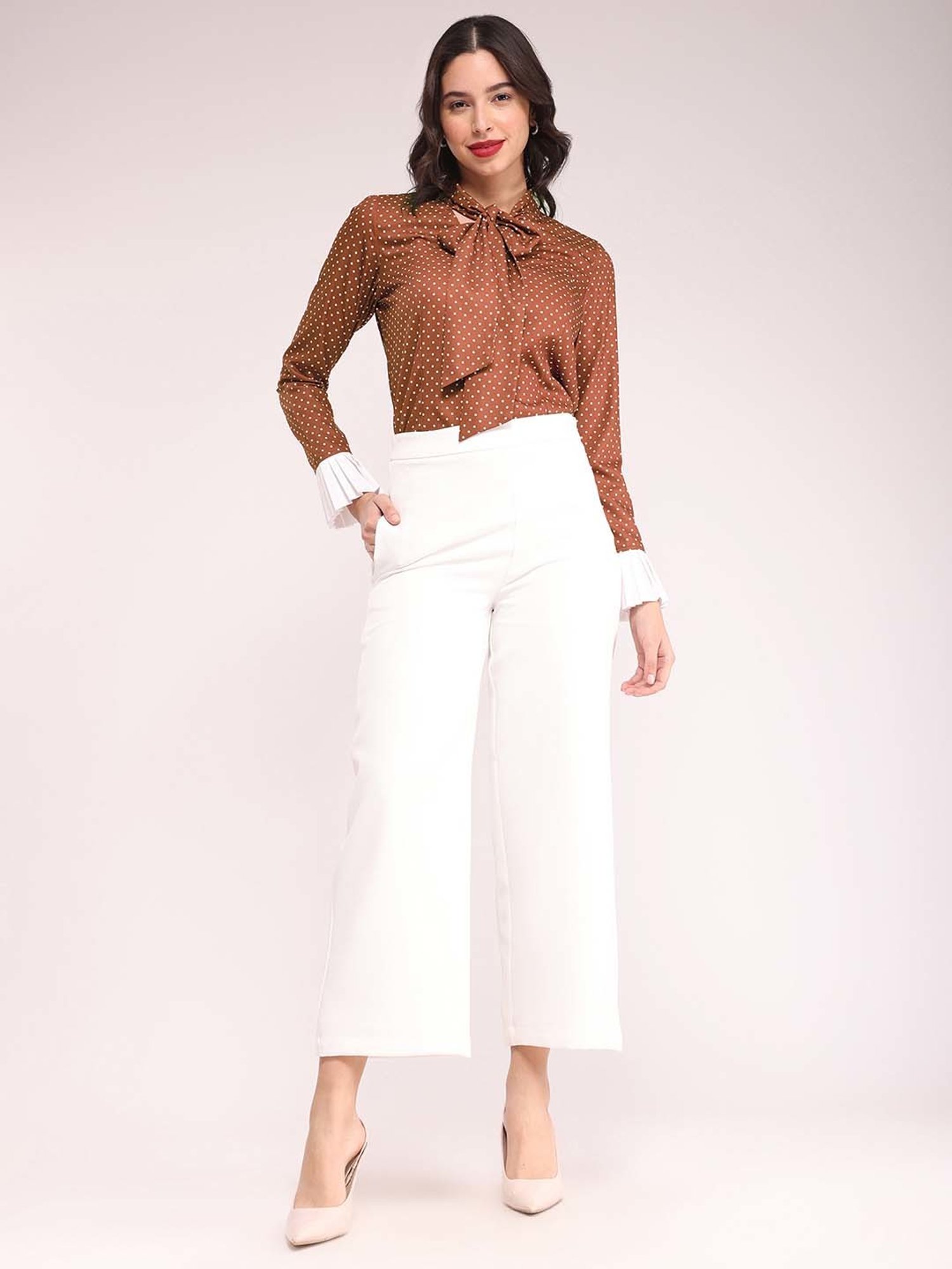 Fablestreet Brown Polka Dots Top