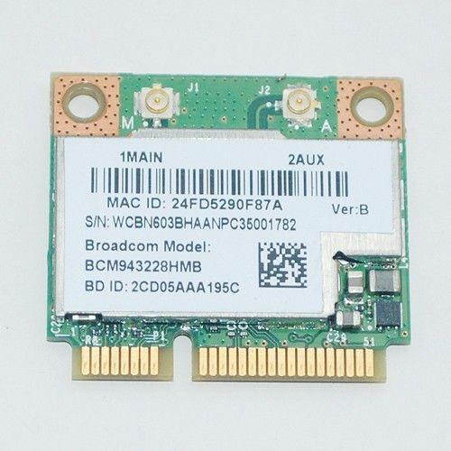 Dual Band BCM943228HMB WIFI Wireless N + Bluetooth 4.0 Half MINI PCl-E Card 802.11abgn for Broadcom 2.4Ghz 5Ghz