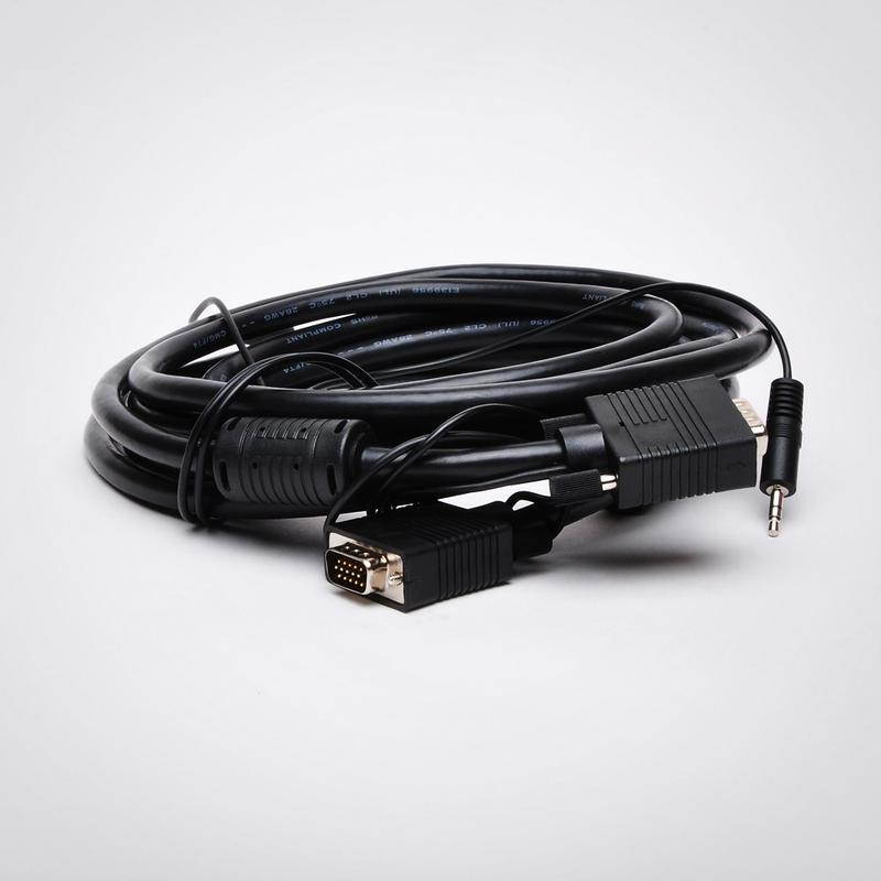 6ft. SVGA Cable with 3.5mm male to male Audio - Double Shielded -Black ( 6 Feet, 1.82 Meter )