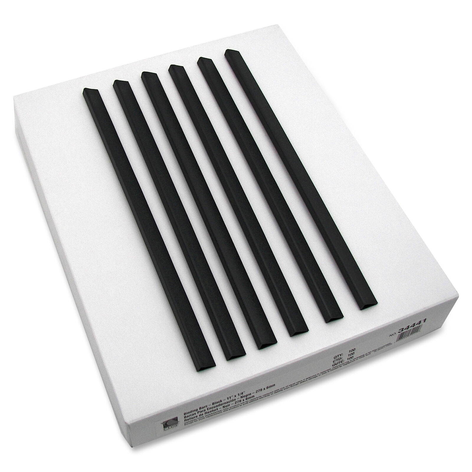 C-line Slide On Binding Bar - 40 Sheet Capacity - 100 / Box - Black (CLI34441)