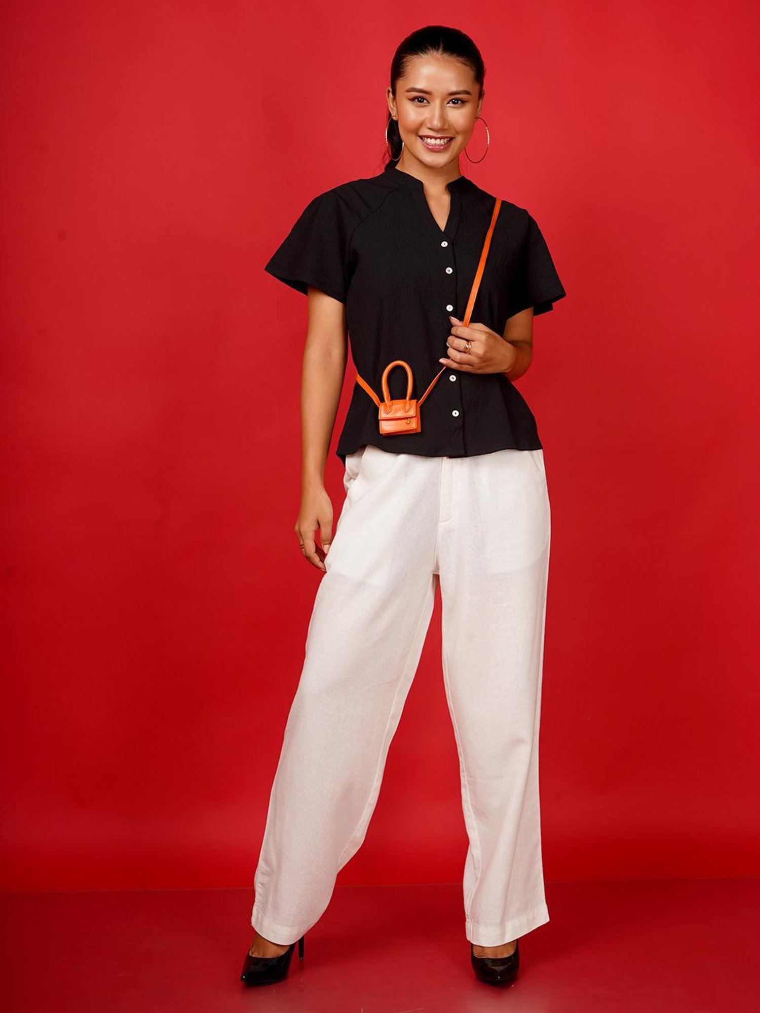 Zink London Black Regular Fit Top