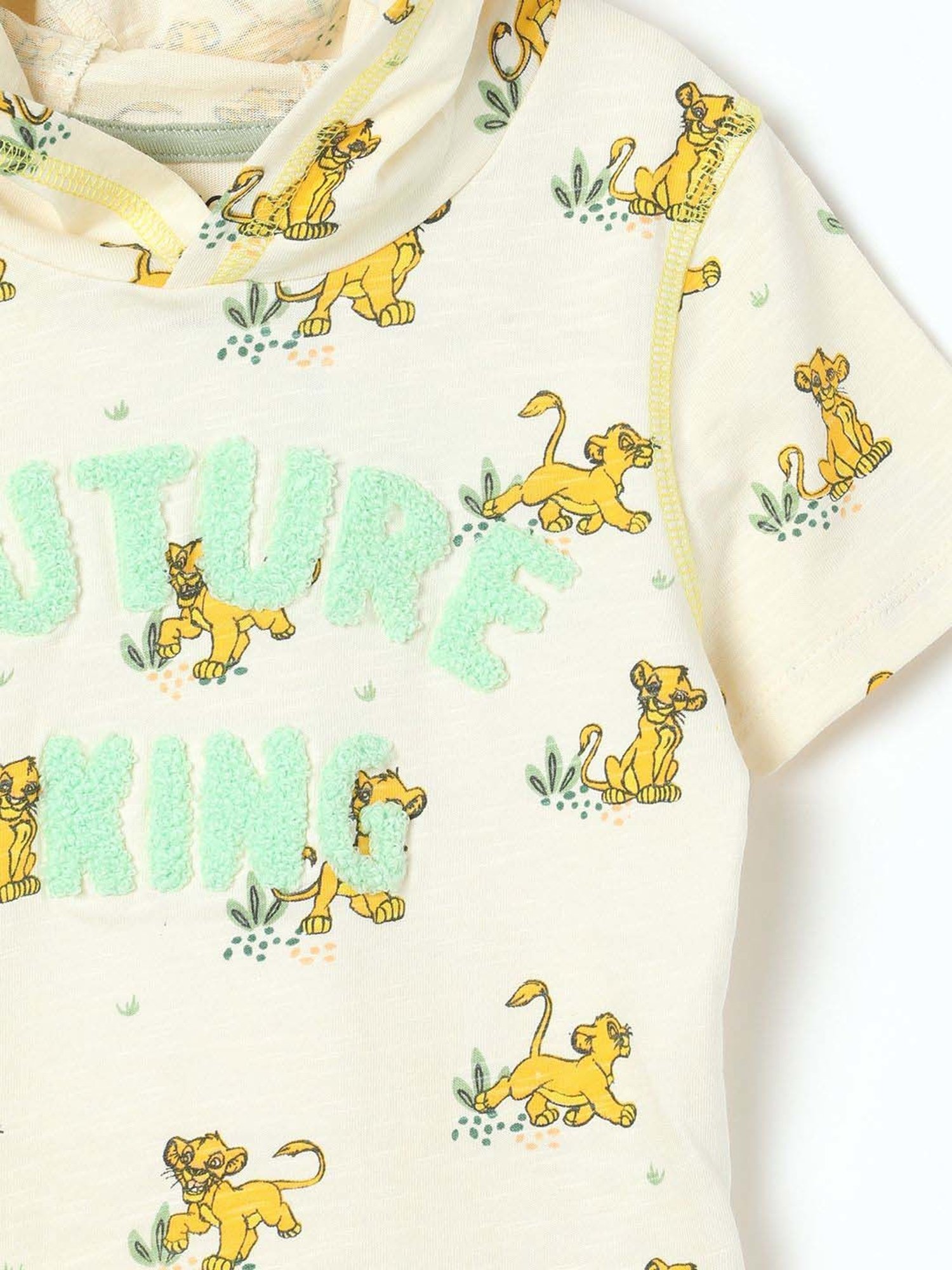 Juniors by Lifestyle Boys Cream & Yellow Cotton Printed T Shirt