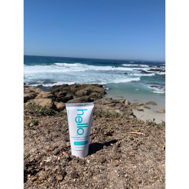 hello Antiplaque + Whitening Fluoride Free Toothpaste - Trial Size - 1oz