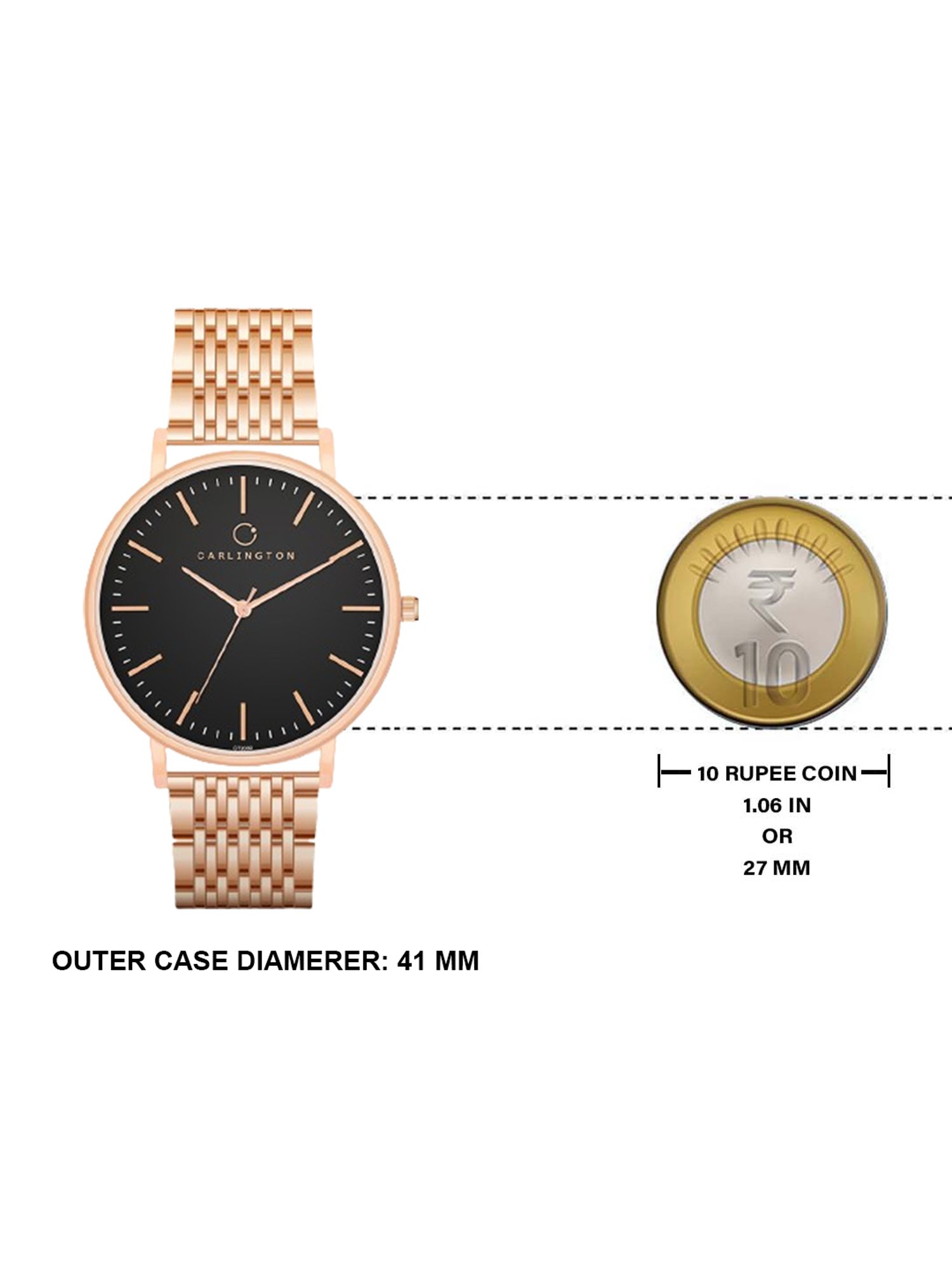 Carlington Iconic 2033 RoseBlack Analog Watch for Women