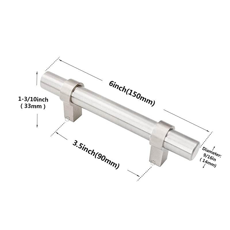 Black Cabinet Handles 3.5 in Cabinet Pulls Black 10 Pack - HDT16BK Cabinet Door Handles Matte Black Cabinet Hardware Black Drawer Pulls Drawer Handles Black