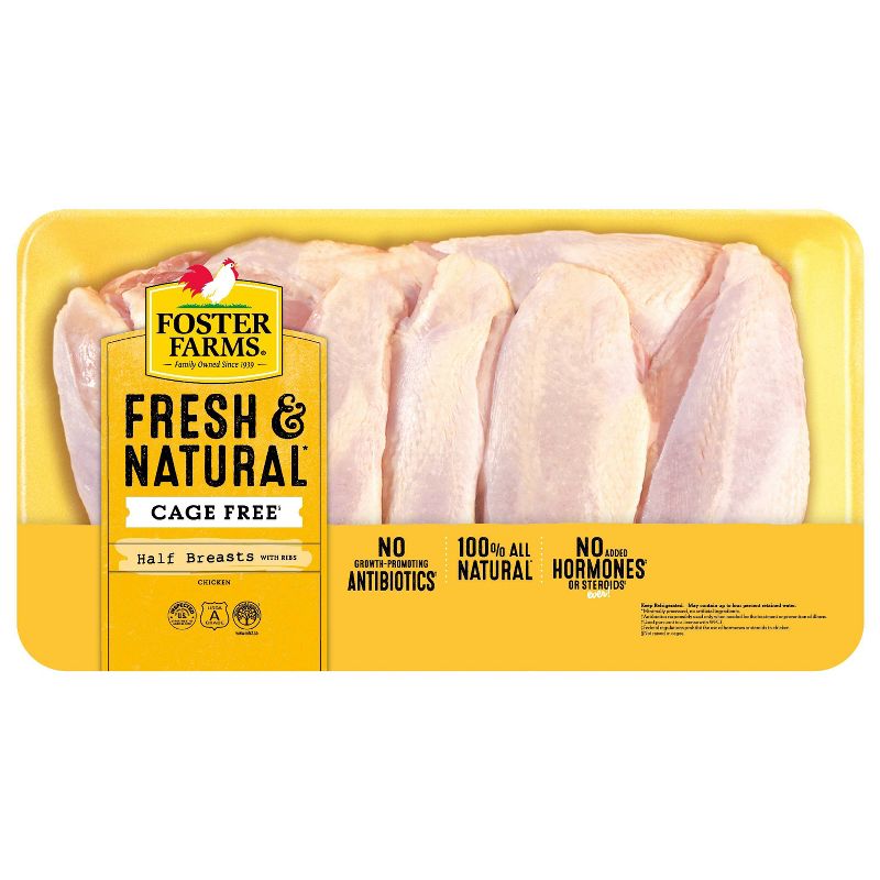 Foster Farms Fresh & Natural USDA Split Chicken Breast Value Pack - price per lb