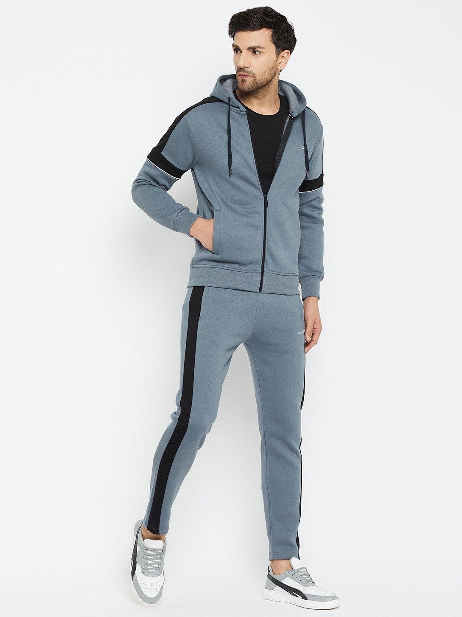 Okane Blue Regular Fit Colour Block Tracksuit
