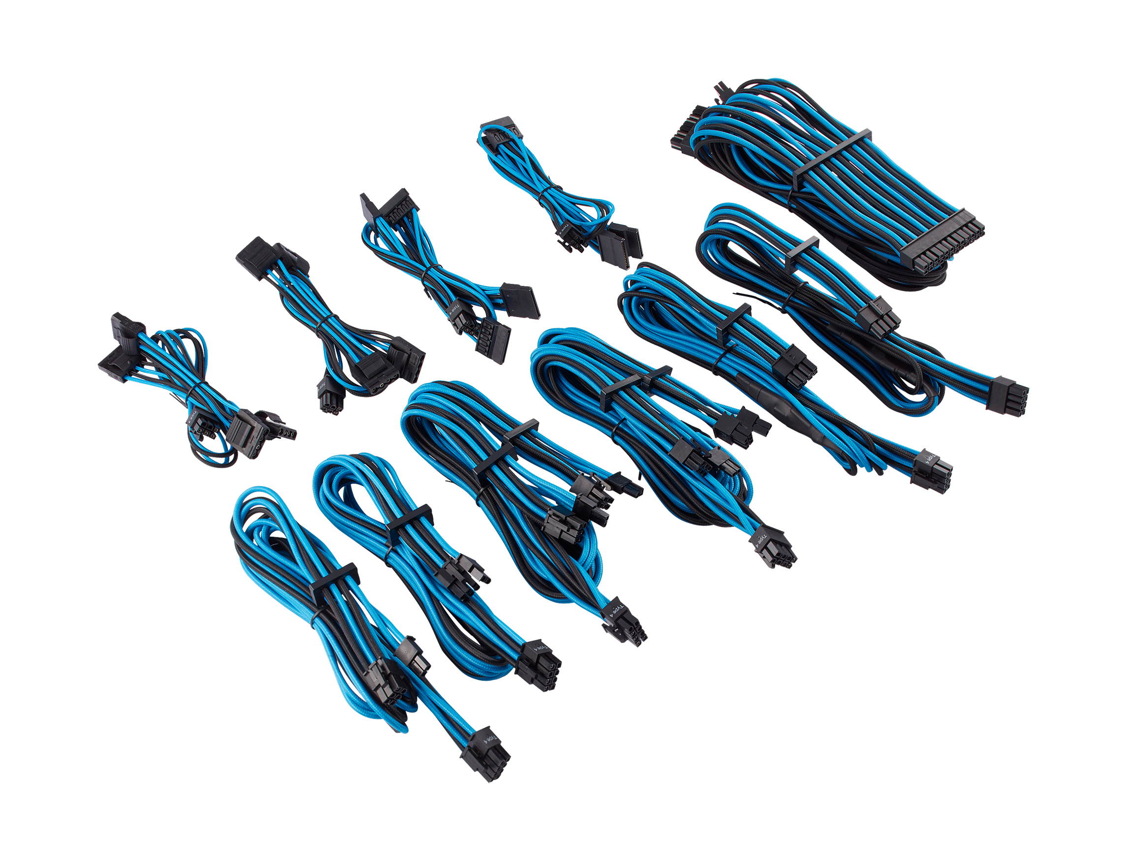 Micro Connectors 30cm Addressable RGB (ARGB) 1 to 4 Splitter Cable with/5 Male Pins (F04-04ARGB-30)