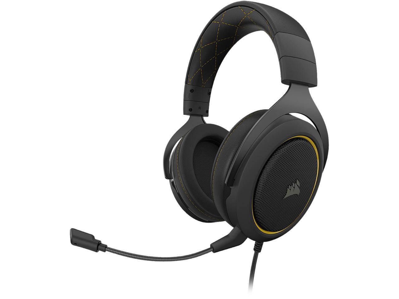 CORSAIR - HS60 PRO SURROUND Wired Stereo Gaming Headset - Black/Yellow