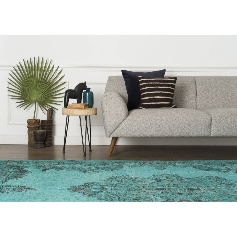 6'8"x10'5" Vintage One-of-a-Kind Gottliebe Rug Turquoise Blue - Revival Rugs