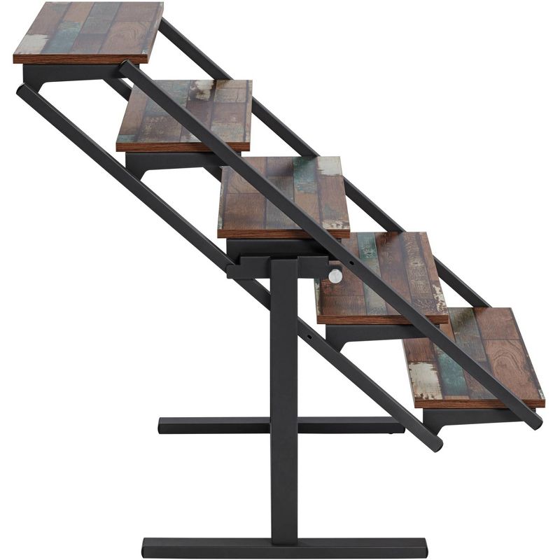 55 Downing Street Distressed Walnut Convertible Bookshelf Dining Table