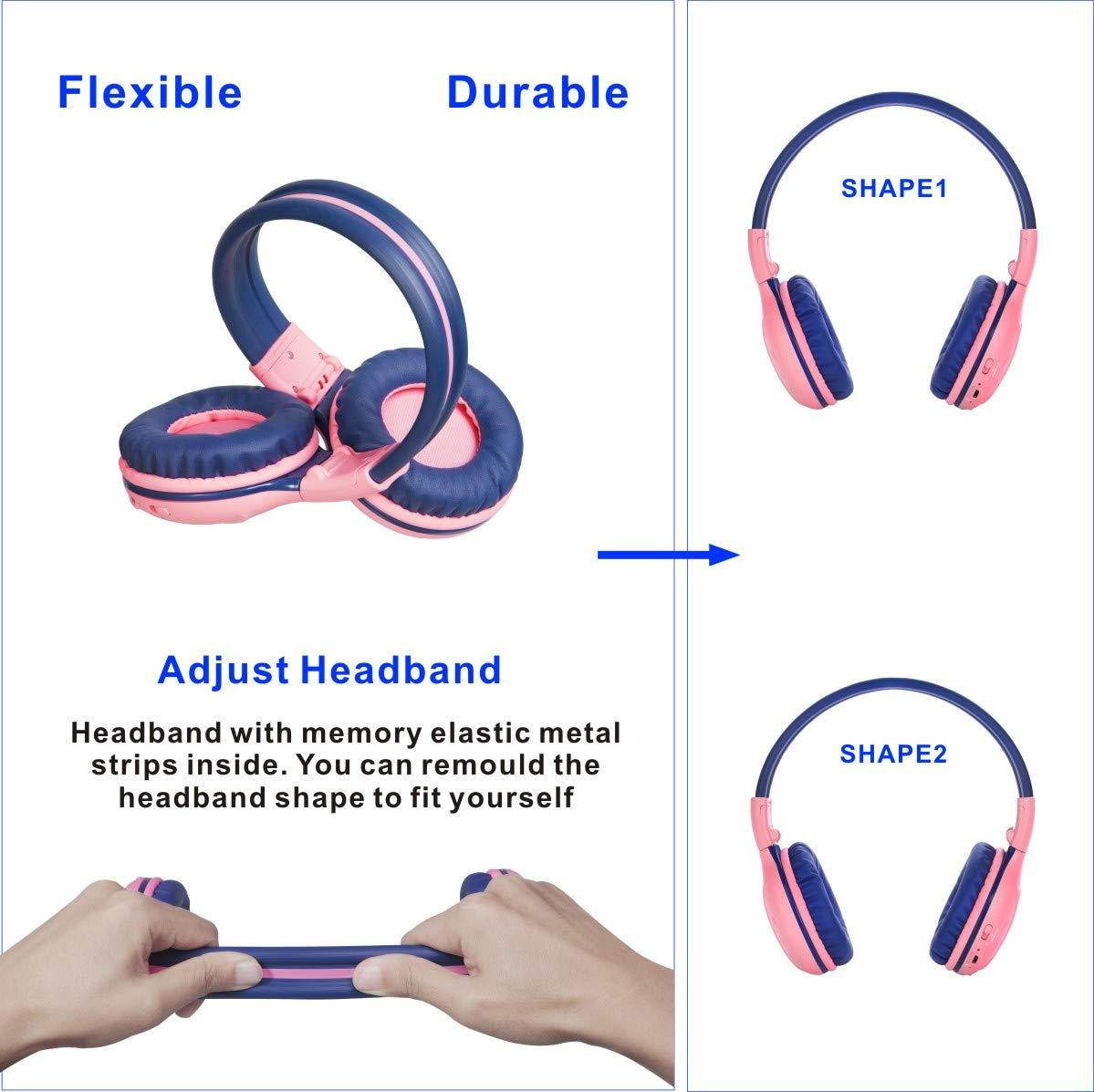 3 Pack of Bluetooth Headphones for Kids, Hearing Protection Children Headphones Wireless, Bluetooth Kids Headphone with Share Jack, Kids Safe Headsets for Girls, Boys, Wireless Headphones for Toddlers