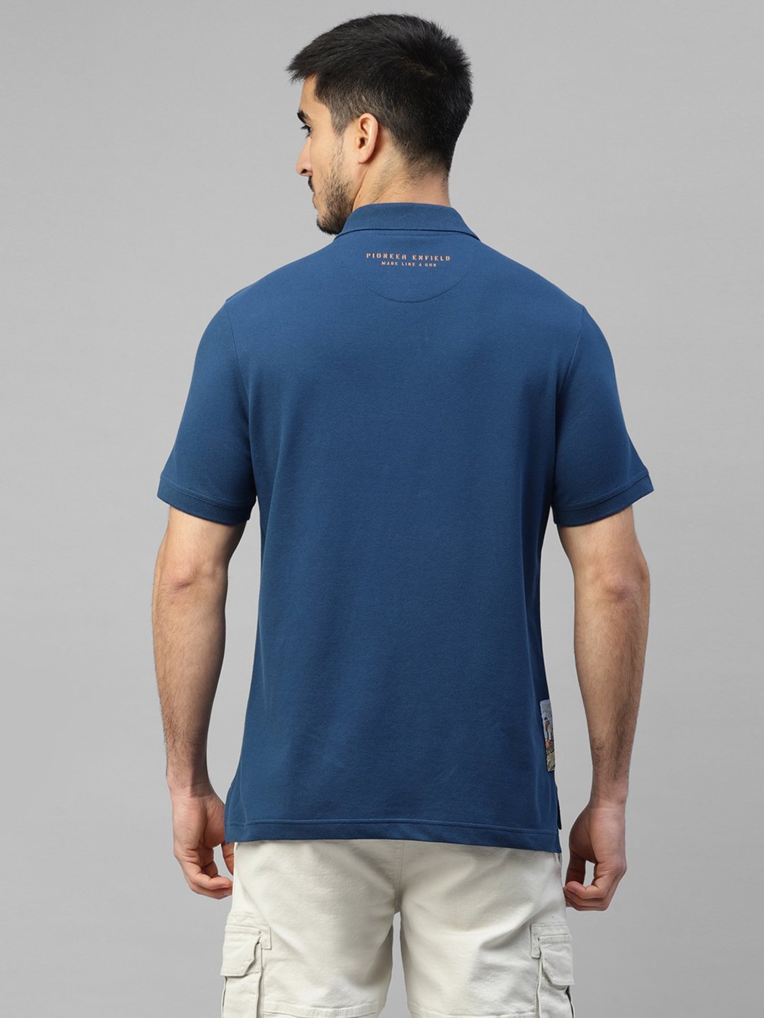 Royal Enfield MLG Navy Regular Fit Logo Polo T-Shirt