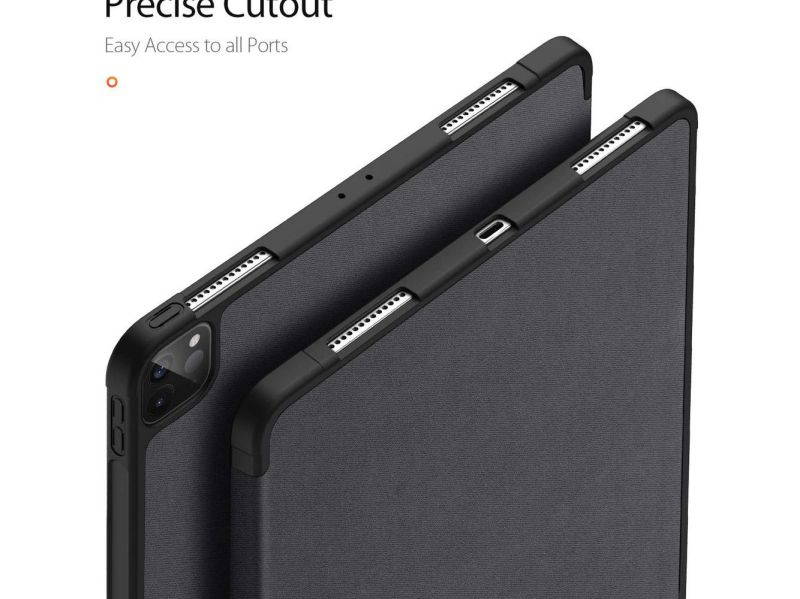 GANGXUN Case for iPad Pro 11 2020/2018, Trifold Smart Slim Magnetic Protective Case Cover with Pencil Holder [Supports Apple Pencil 2 Wireless Charging], Auto Wake/Sleep, Black