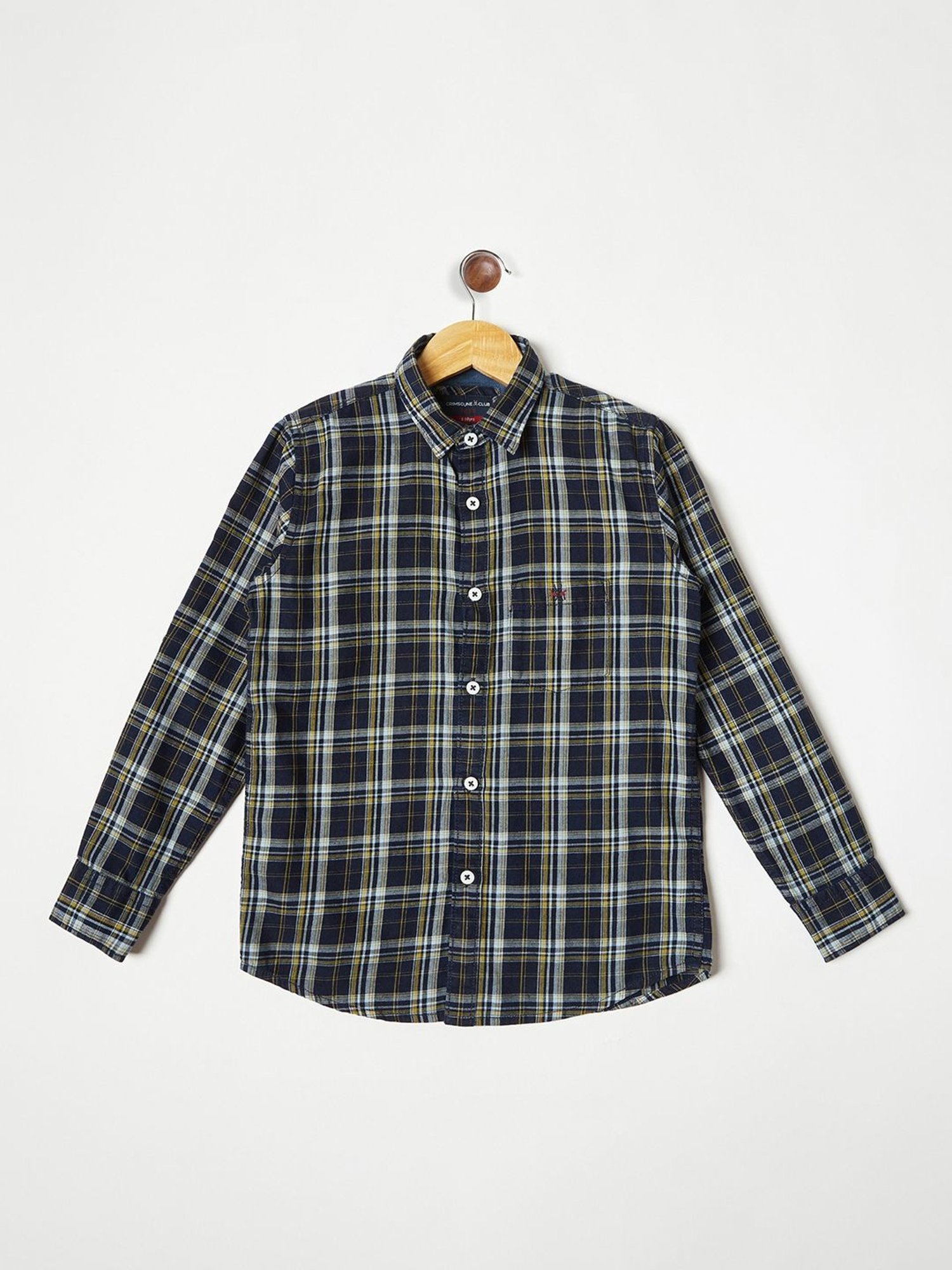 Crimsoune Club Kids Multicoloured Cotton Chequered Shirt