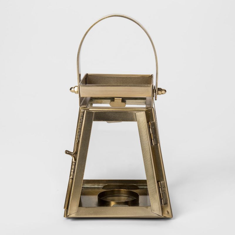 5" x 4.3" Decorative Lantern Candle Holder Brass - Smith & Hawken™