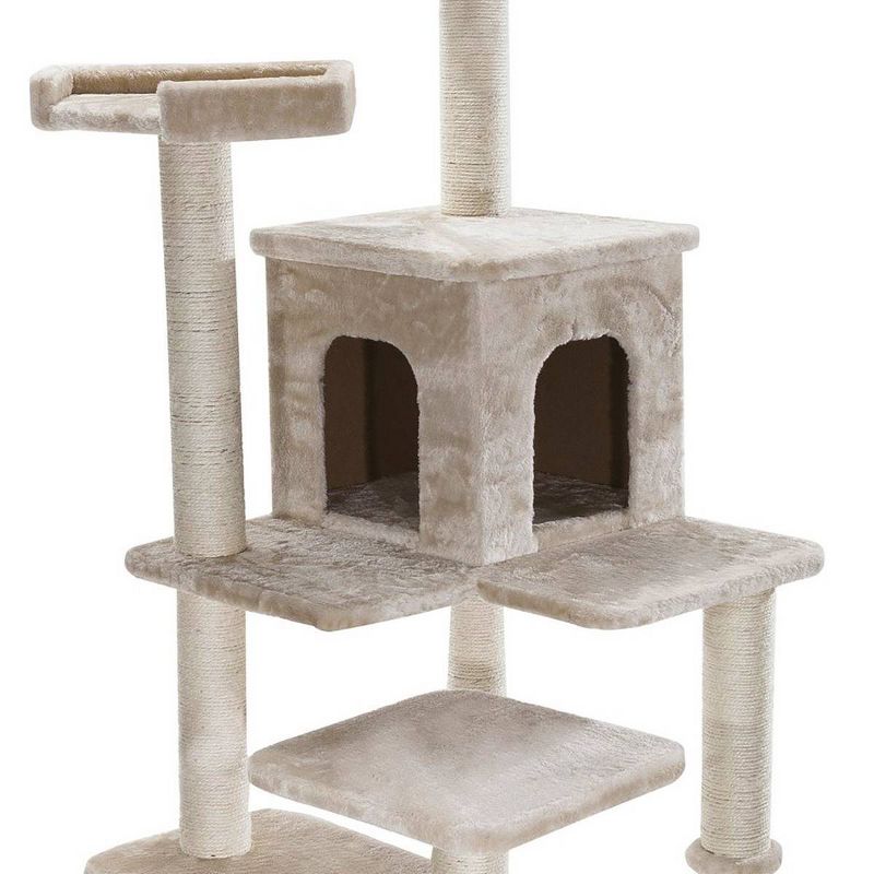 Majestic Pet Casita Faux Fur Activity Center Cat Scratcher -  Honey - 66"