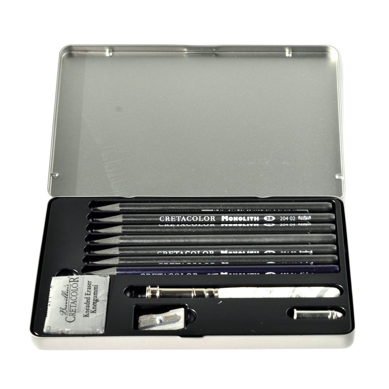 Monolith Drawing Set in Metal Box 11pc - Cretacolor