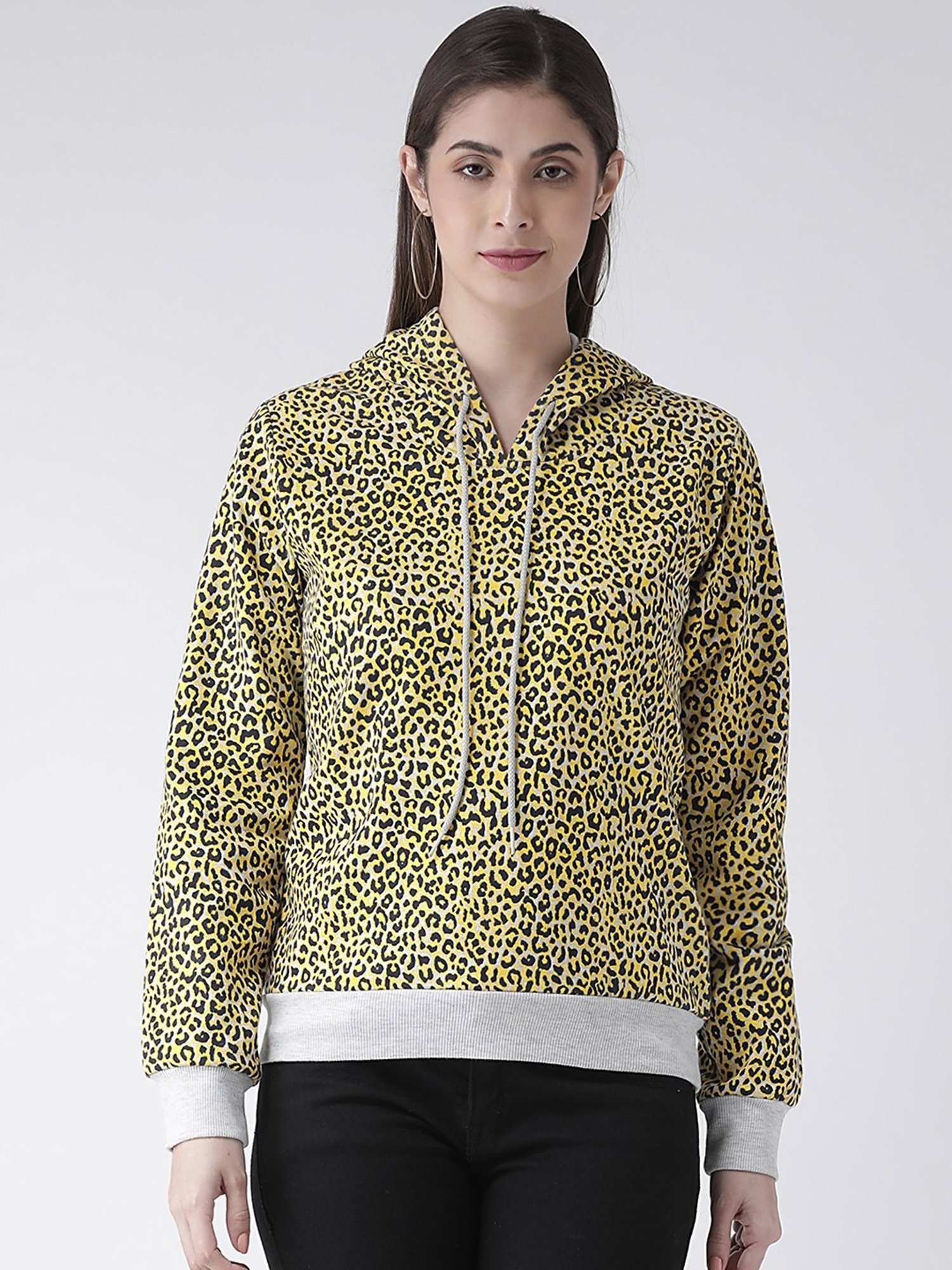 The Vanca Yellow Printed Hoodie