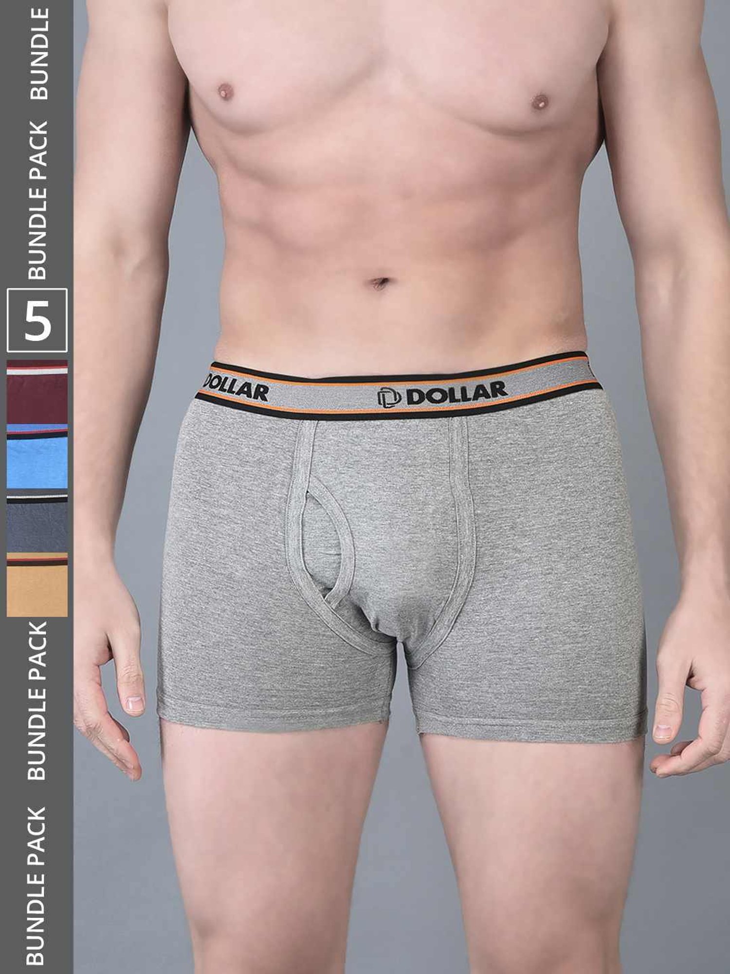 Dollar Bigboss Assorted Cotton Regular Fit Trunks - Pack Of 5