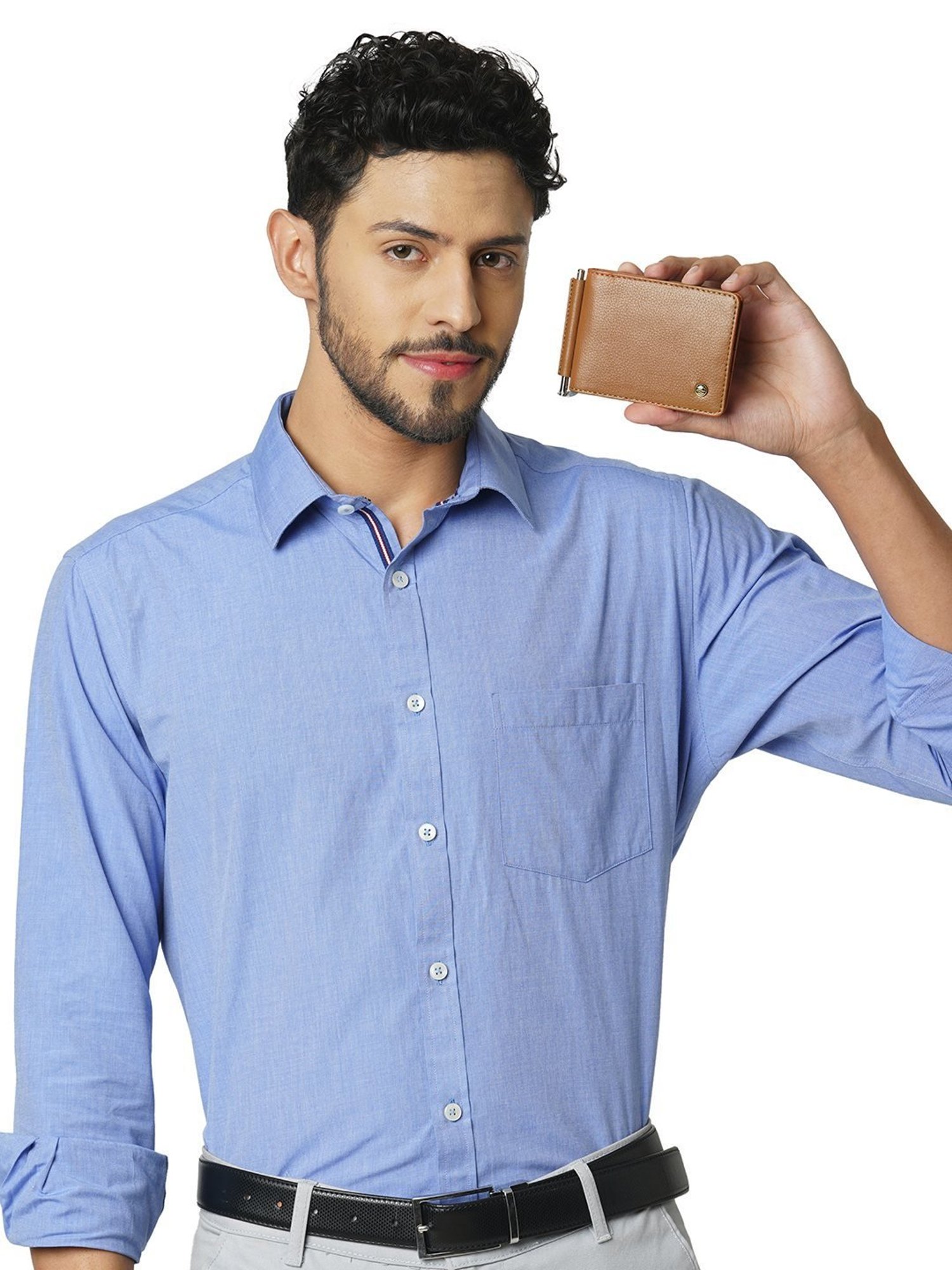 PERQUISITE Brown Casual Leather Bi-Fold Wallet for men