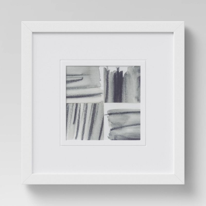(Set of 2) 12" x 12" Framed Brushed Strokes Wall Art Gray - Project 62™
