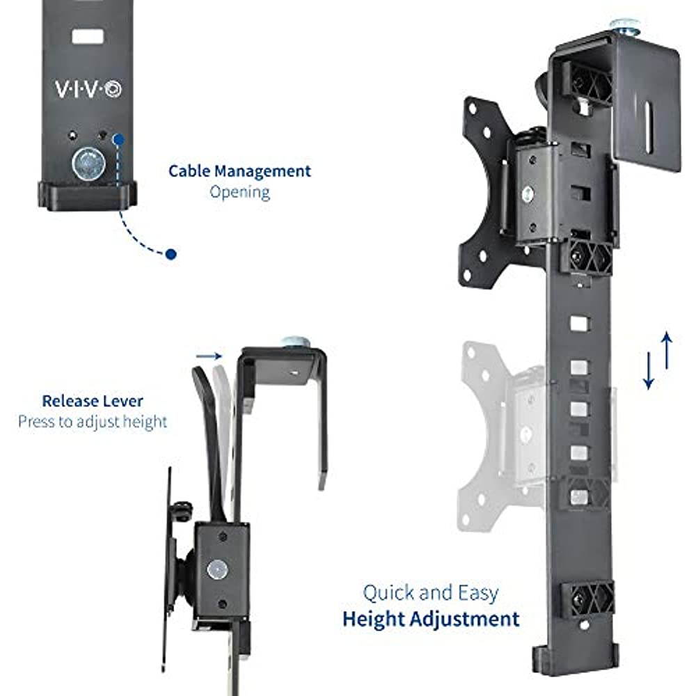 VIVO Black Office Cubicle VESA Monitor Mount Stand Hanger Attachment Clamp for 17" to 32" Screen (MOUNT-CUB1)