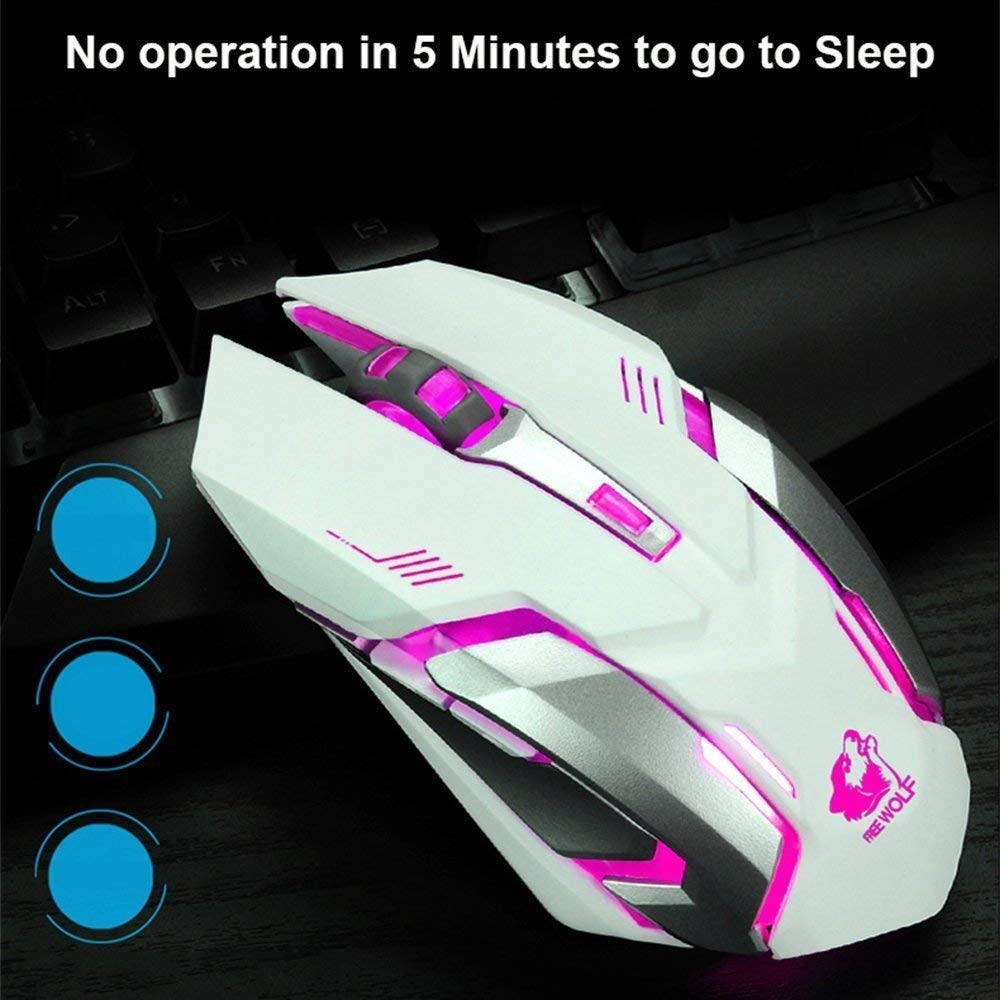 Zgeer Rechargeable Z7 Wireless Silent LED Backlit USB Optical Ergonomic Gaming Mouse