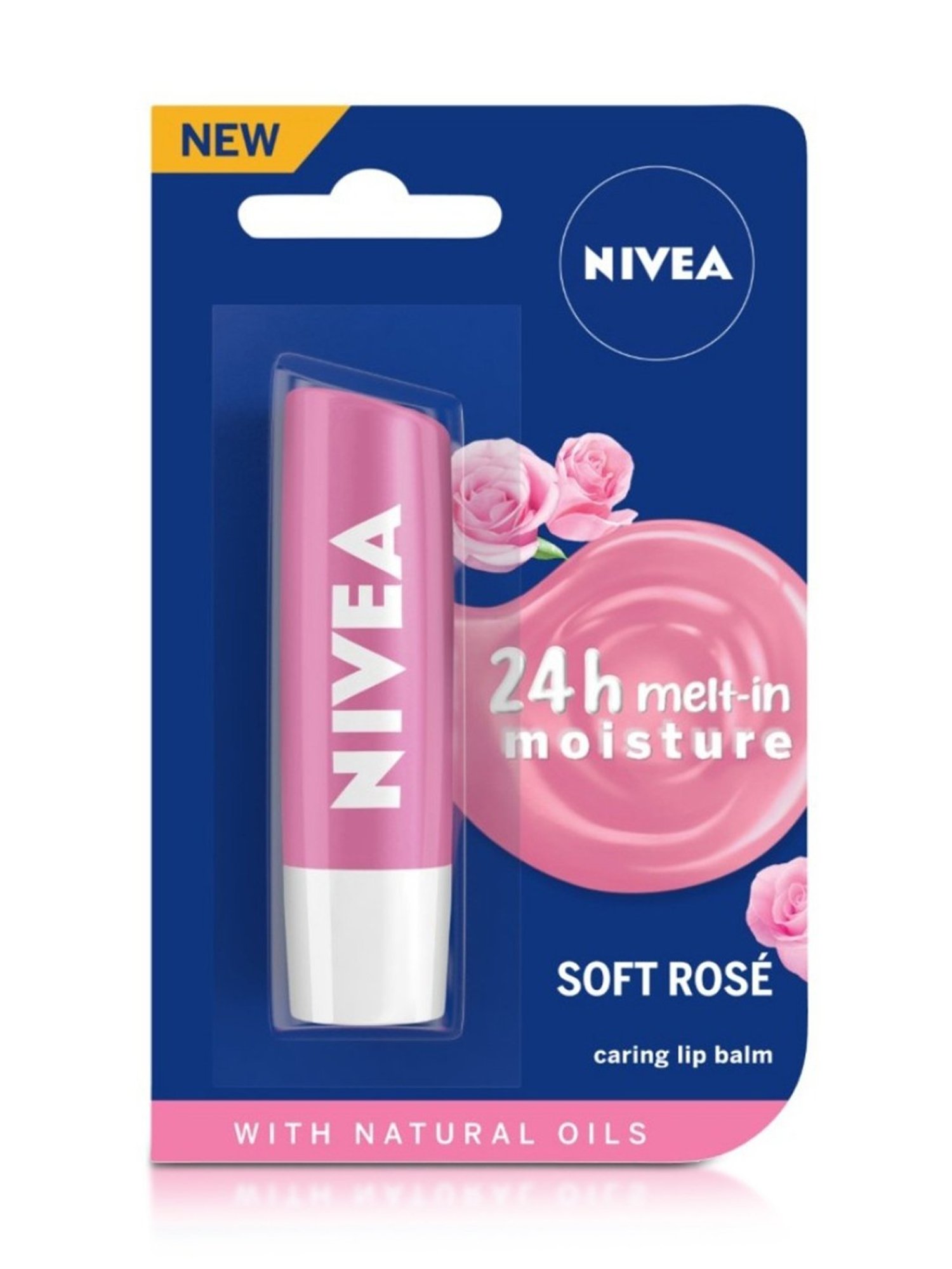 Nivea 24H Moisture Women Lip Balm Soft Rose - 4.8 gm