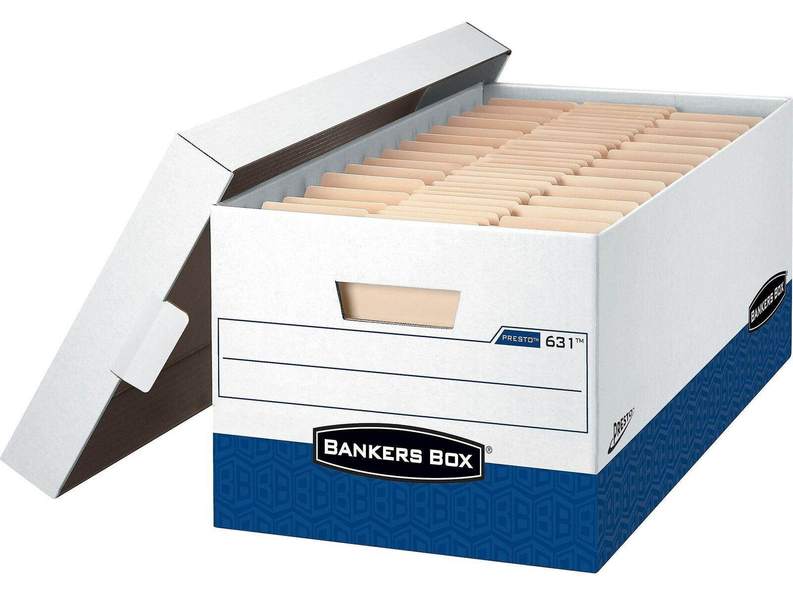 Bankers Box Presto Corrugated Boxes Letter Size White/Blue 736547