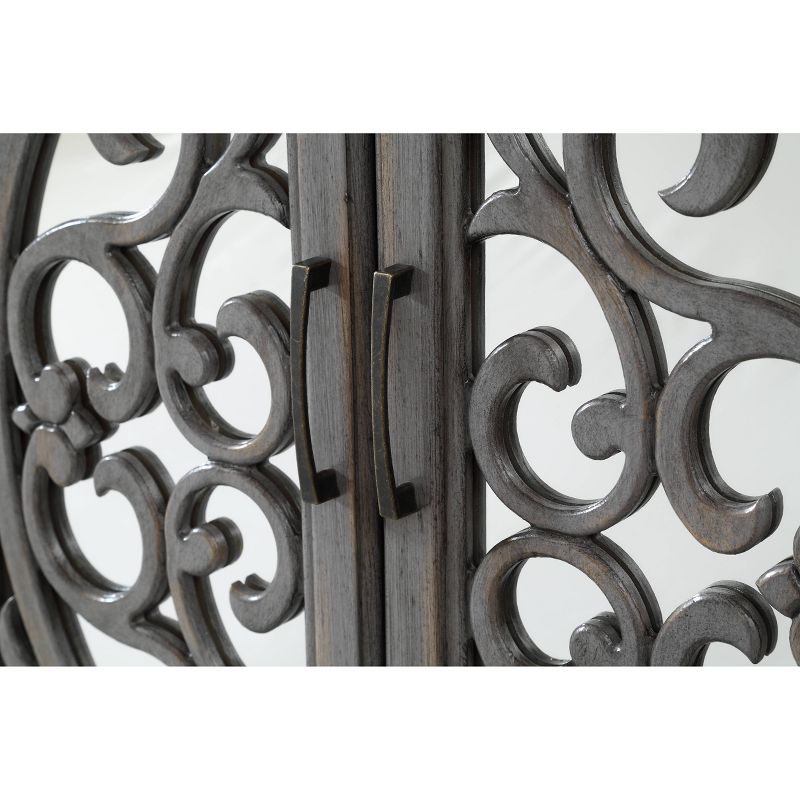 Sterling Ridge 4 Door Media Credenza TV Stand for TVs up to 62" Gray - Treasure Trove Accents