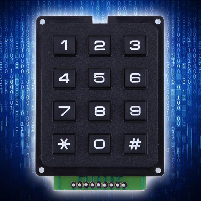 Portable Mini Telephone Panel Keyboard Black 4x3 Array 12 key Momentary Pushbutton Switch High Quality